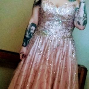 Blush Pink Sequin Ball Gown